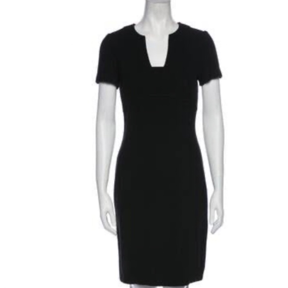 👑St John Square Neck Black Knit Business Dress❤️ - Picture 1 of 12